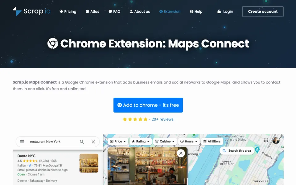 Scrap.io Maps Connect官网首页截图