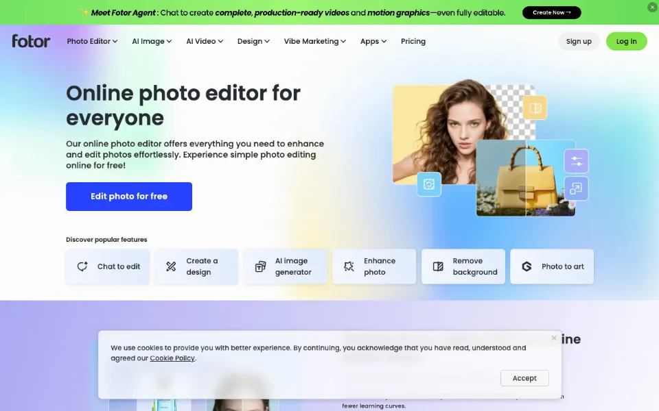 Fotor官网首页截图