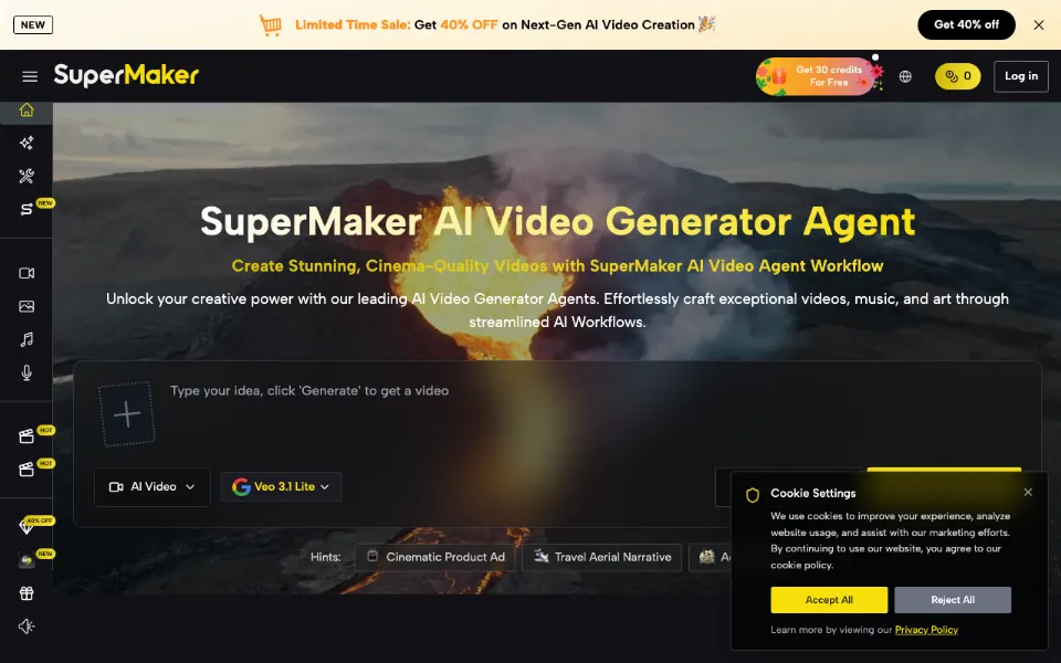 SuperMaker AI官网首页截图
