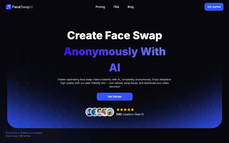Video Face Swap AI官网首页截图
