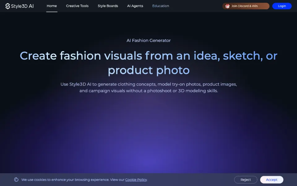 Style3D AI官网首页截图