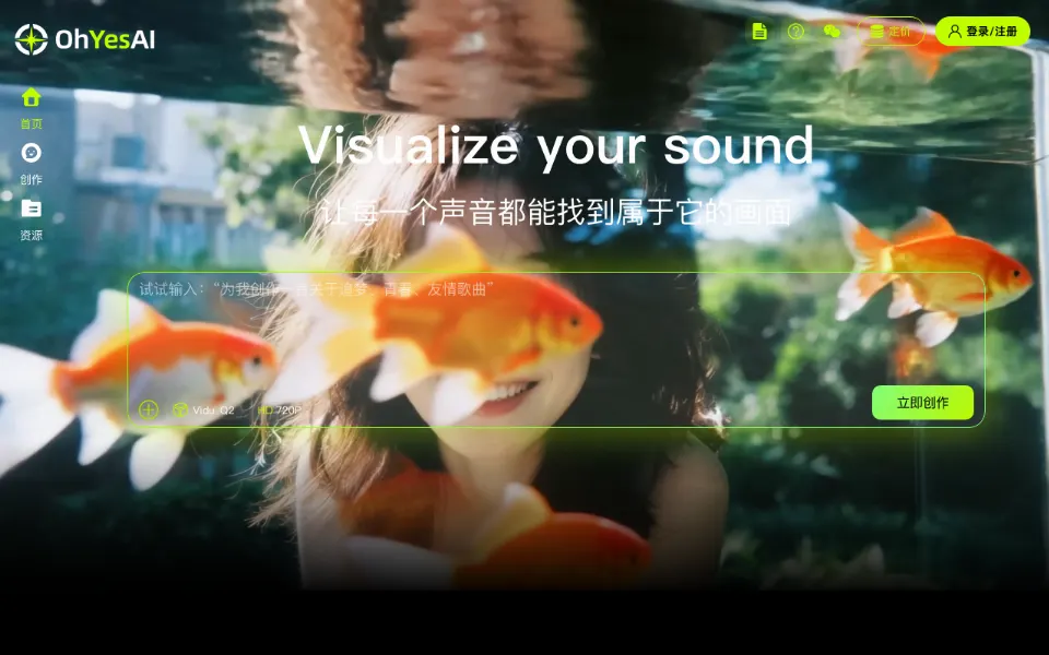 OhYesAI官网首页截图