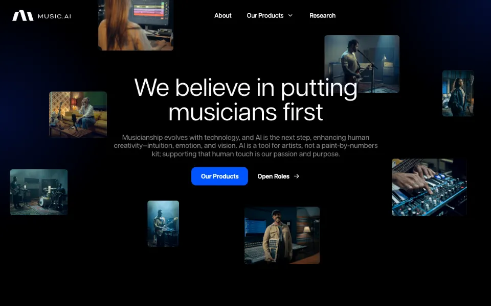 Music.AI官网首页截图