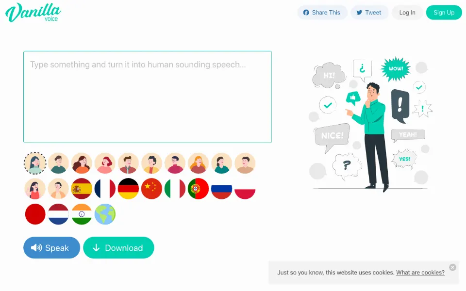 VanillaVoice官网首页截图