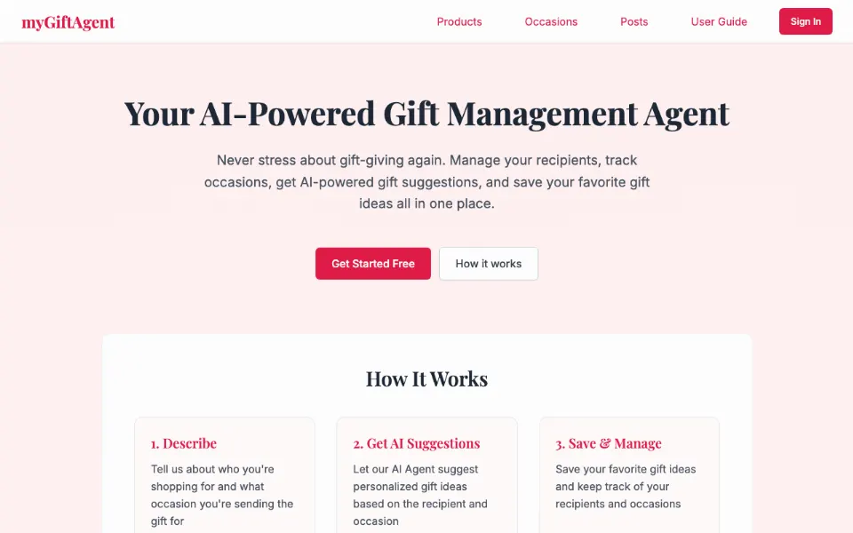 myGiftAgent官网首页截图