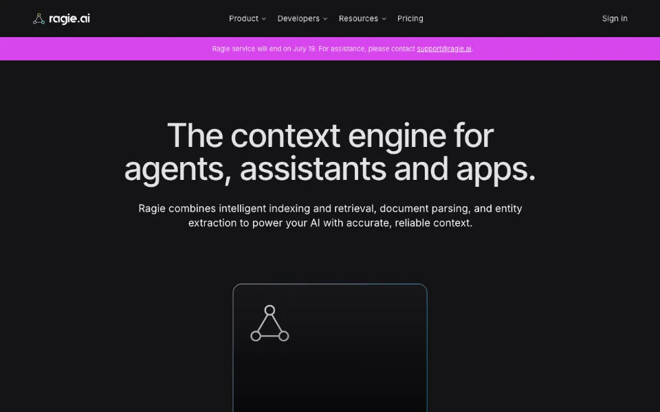 Ragie Connect官网首页截图