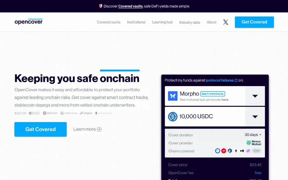 OpenCover官网首页截图