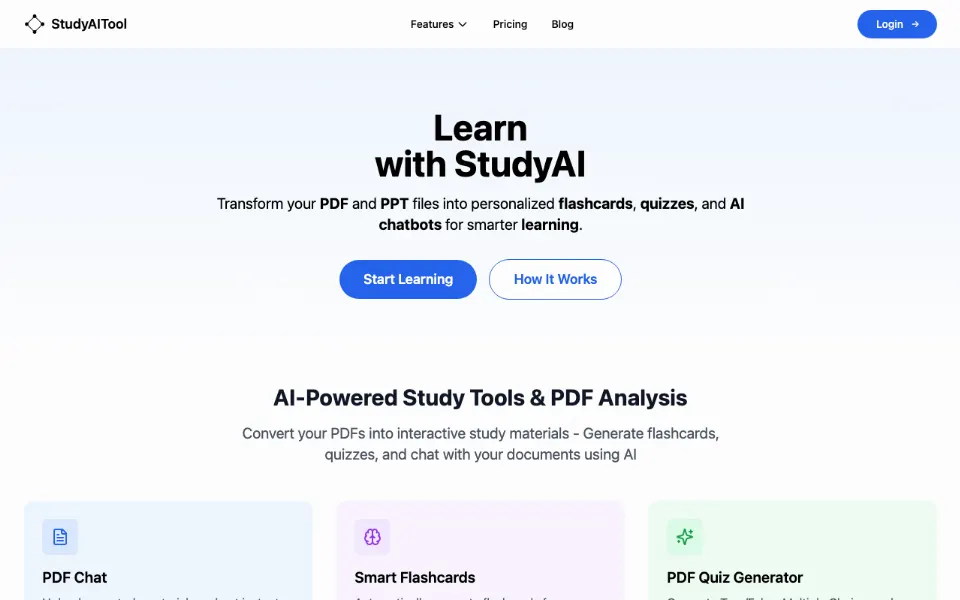 StudyAITool官网首页截图