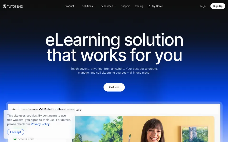 Tutor LMS官网首页截图