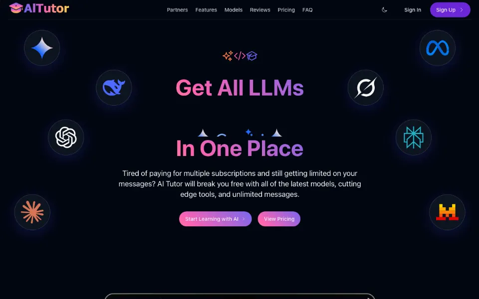 AI Tutor官网首页截图