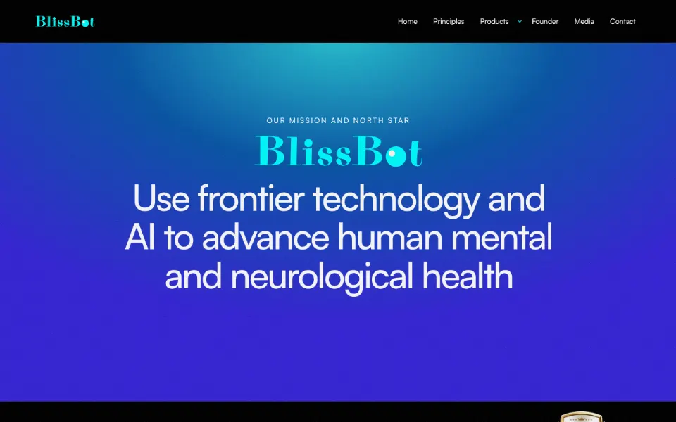BlissBot.AI官网首页截图
