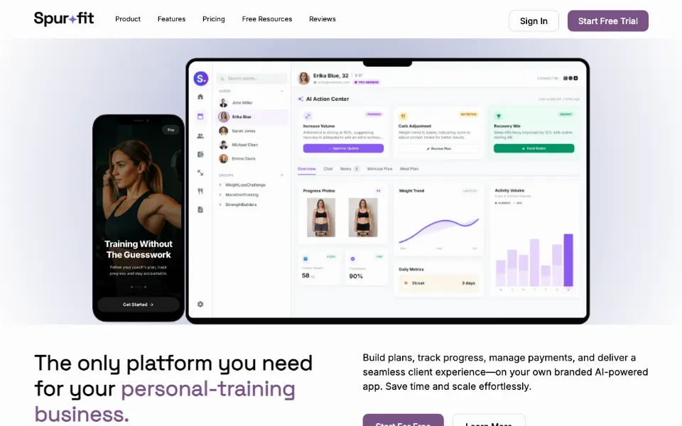 Spurfit 2.0官网首页截图