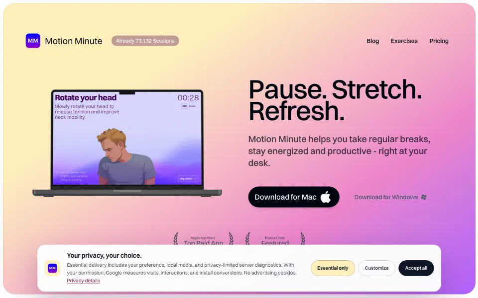 Motion Minute官网首页截图