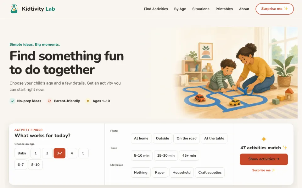 Kidtivity Lab官网首页截图