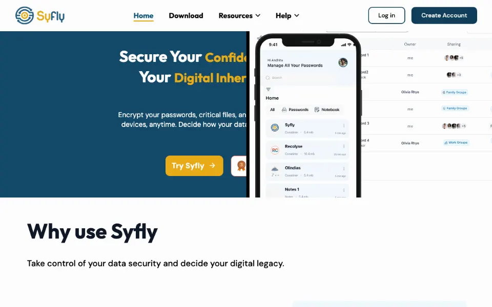 Syfly官网首页截图