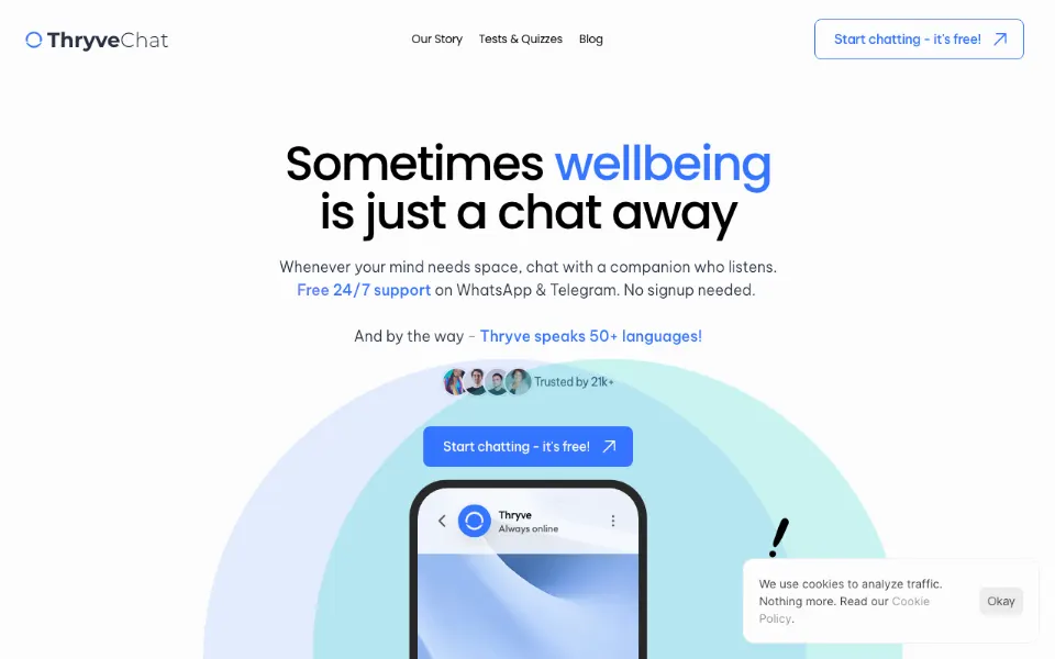 Thryve Chat官网首页截图