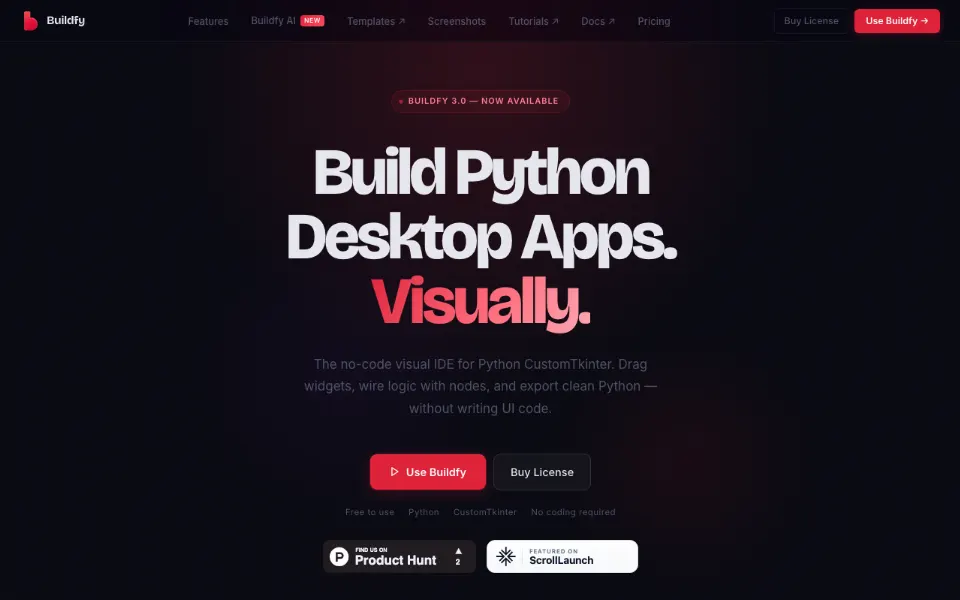 Buildfy官网首页截图