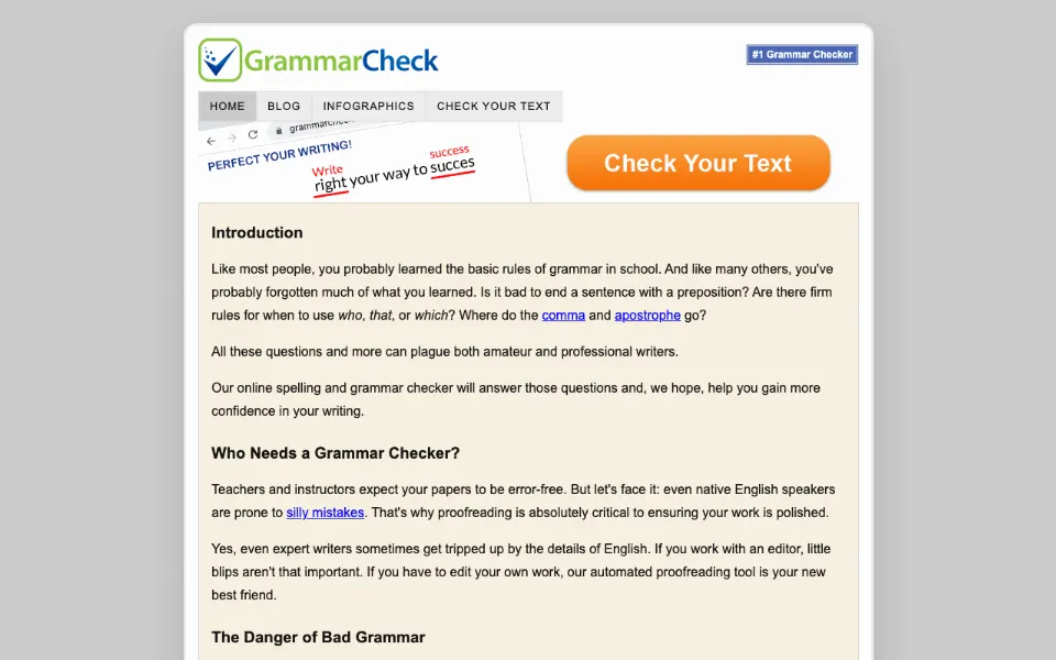Grammar Checker官网首页截图